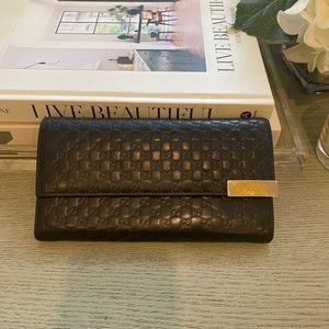 Gucci - Original GG Monogram Black Leather Wallet - Large